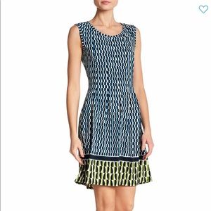 Max Studio Printed Fit and Flare Dess SZ L